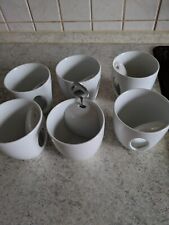 Kaffeebecher Porzellan Weiß mit Henkel mit Löffelöffnung 6 Stück*