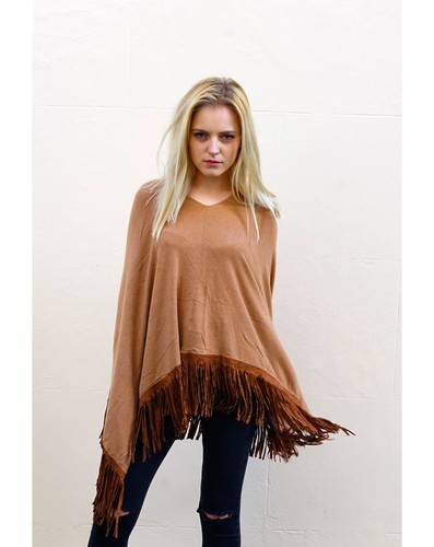 Damen strick poncho cape - poncho,