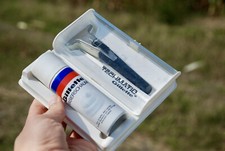 Gillette Techmatic Adjustable Rasierer in Box / Vintage Razor 1970er Jahre Retro