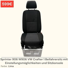 Sprinter 906 W906 / Crafter 1 Beifahrersitz Sitz mit Sitzkonsole  Lima