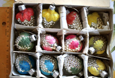 DDR Lauscha Glaskugeln Christbaum schmuck xmas Weihnachten Weintraube 1960 AE