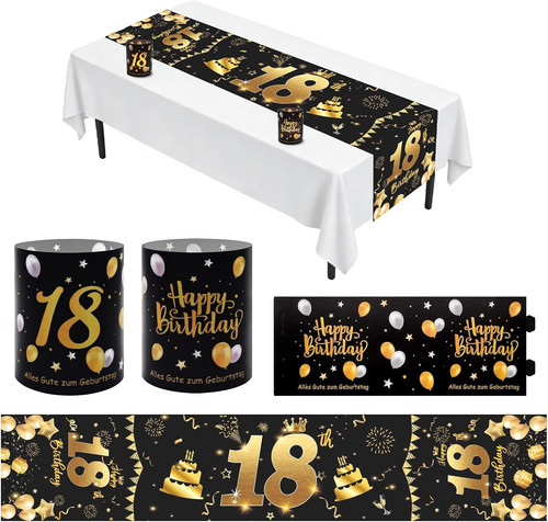 Geburtstag deko schwarz - 18.,