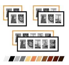 Collage Holz Bilderrahmen  "PINO" Galerie mit Passepartout für 2 - 5 Fotos