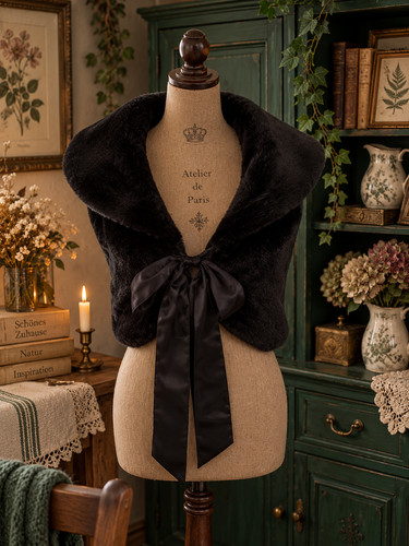 Bolero kunstfell gothic - s/m,