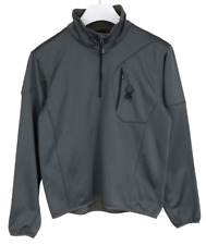 Spyder Sweatshirt Herren M Pullover Halb Reißverschluss Taschen Grau