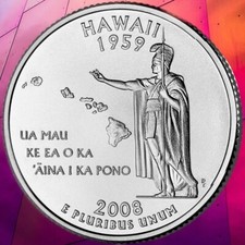 QUARTER DOLLAR Hawaii  2008 D Unc  650# ❇️❇️
