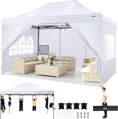 Faltpavillon 3x4 weiß - faltpavillon, 3x4.5m