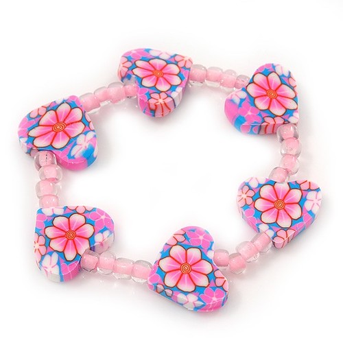 Kinderarmband rosa acryl - kinderarmband,