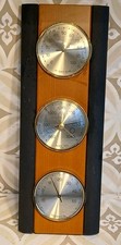 Vintage Wetterstation Holz mit Thermometer Barometer  Hygrometer TOP