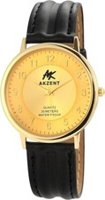 AKZENT Damen Uhr Gold schwarz