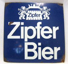 Emailschild - ZIPFER-BIER - BRAUEREI - Österreich - 50er/60er-Jahre - 50x50cm