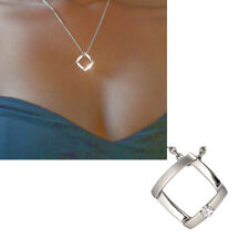 950er echt Platin Diamant Anhänger edel Teil matt eckig Kettenanhänger 15 mm neu