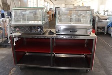 1x Heiße Theke Betec + 1x Kalte Theke Bartscher GN 2/1 mit Untertisch auf Rollen