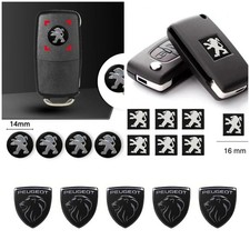 2x Peugeot Stil Logo Sticker Aufkleber Emblem Schlüssel Media Auto Alu 14-16mm