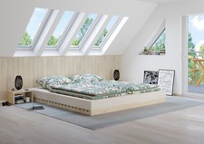 Niederflurbett metallfrei 180x200 Futon Lattenrost Fichte unbehandelt