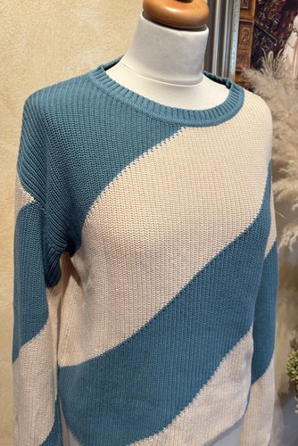 Strickpullover beige türkis - -, beige/türkis