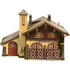 Diorama H0/1:87 Kibri Gebäude Kleinstadt seltene Feuerwache Feuerwehr #patiniert