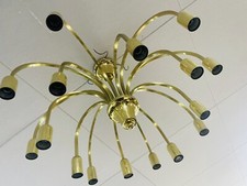 Originale Sputnik  1960 Vintage Design Klassiker Decken Lampe  Gold Kronleuchter