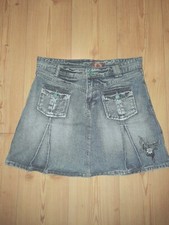 sublevel Denim Jeans Rock A-linie ausgestellt coole Waschung blau 42 L