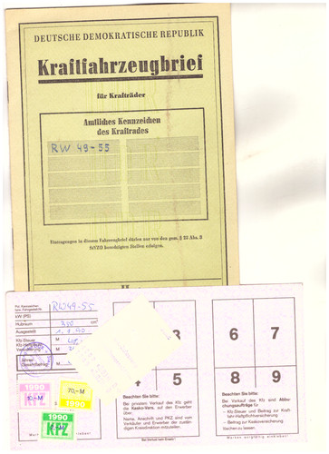 Kfz brief 350 motorrad - bk,