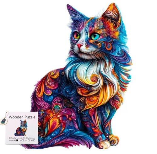 Holzpuzzle katze puzzle - 2d,