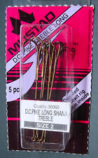 RARITÄT Mustad Hechthaken Longshank Treble Drilling Größe 2