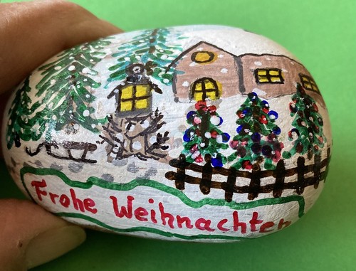 Bemalter stein weihnachten - ,