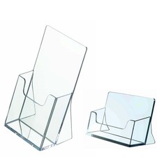 5x Prospektständer Flyerständer (Din Lang / 1/3 Din A4) + 5 Visitenkartenständer