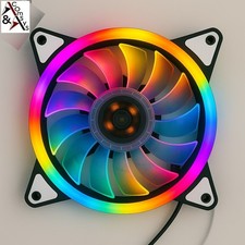 120mm 12cm RGB LED Computerlüfter PC Gehäuselüfter Dual Ring Bright Colorfull