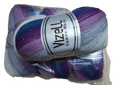 400g Wollpaket Lila Grau Weiß