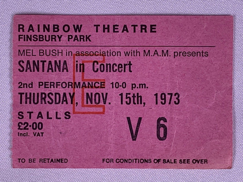 Santana ticket original - santana,