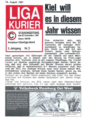 Programm sc concordia - 87/88,
