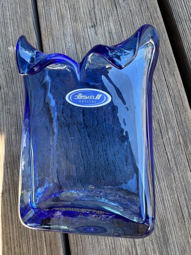 Vintage blaue glas vase joska - vintage,