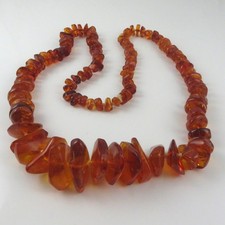 Vintage Natur Bernstein Kette im Verlauf handgeschaffen (A)