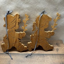 Holz Hasen Paar Deko Osterdeko