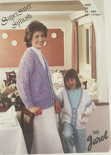 Damen + Mädchen Allover Spitze Strickjacke STRICKMUSTER V-Ausschnitt Knöpfe Jarol E898