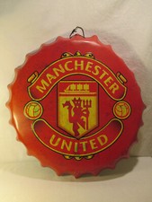 Manchester United Fussball Memorabilia Reklame Blechschild als Kronkorken Soccer