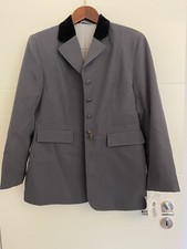 Turnierjacket Damen,  Gr44,  Anthrazit Mit Schwarzem Samtkragen