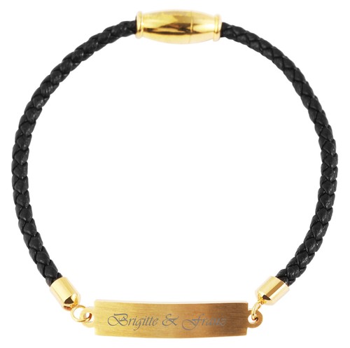 Gravur lederarmband schwarz - gravur,