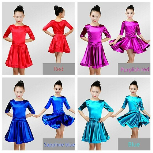 Mädchen satin tanzkleid - satin,