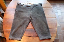 Schöne echte  sämisch gegerbte 3/4 Elchlederhose in einer H 58, dunkelgrau