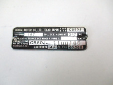 Original  ALU Rahmen Typenschild / Type Label Frame Honda CB 50J