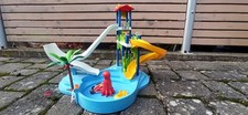 Playmobil großer Aquapark Schwimmbad mit 2 Rutschen Und Zubehör