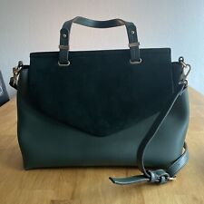 Handtasche Grün Mit Goldenen Details Kunstleder NEU 36x26x13 cm NEW LOOK