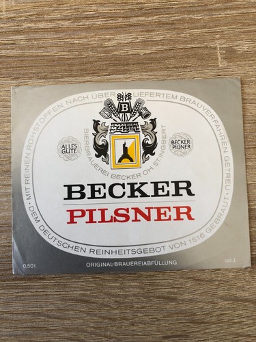 Bieretikett brauerei becker - bieretikett,