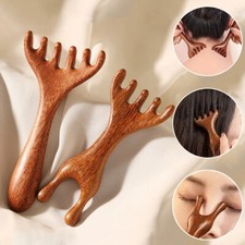 Sandelholzkopf Meridian Pehn Massage Werkzeug Spa Make -Up Gesicht Gesich  ,