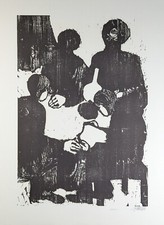 Robert Hammerstiel, Legendärer Abend, Holzschnitt, signiert, nummeriert