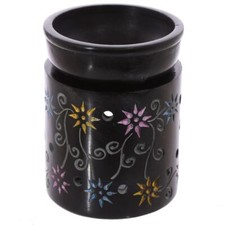 Duftlampe schwarzer Speckstein