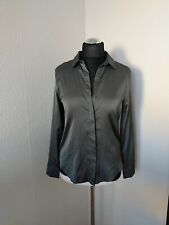 H&M Damen Bluse grün 36 Satin Optik 