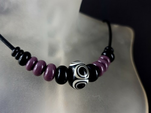 Kette keramik glas perlen - keramik,